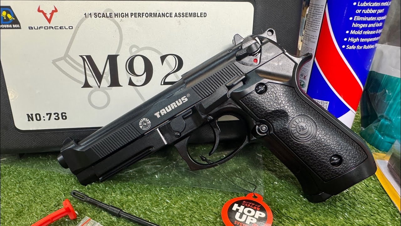 M92 TAURUS DB 736 DOUBLE BELL(ทรงพระเอก)ปืนบีบีกันสั้นอัดแก๊สงานคุณภาพดีราคาประหยัดไอดี