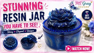 STUNNING Blue Resin Jar DIY 💙 | Elegant Epoxy Resin Gift Box You HAVE to See!