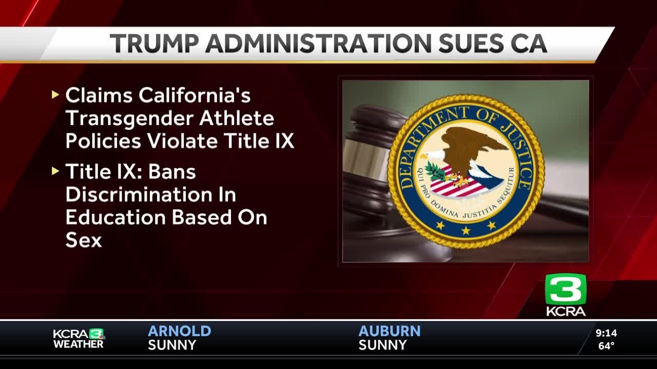 Trump sues California over transgender athlete policies
