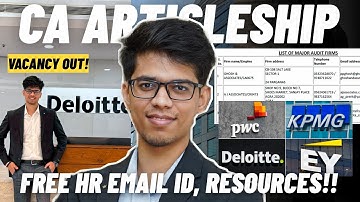 How to apply for CA articleship in BIG 4🔥Deloitte, KPMG, EY etc| CA articleship in BIG 4| CA| ICAI