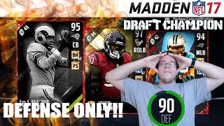 OMG WE DID IT!! 90 OVERALL DEFENSE ONLY DRAFT CHALLENGE!! - Madden 17 Draft Champions