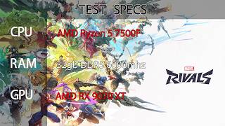 Marvel Rivals S7 | Ryzen 5 7500F Stock vs 5.4ghz OC | RX 9070 XT | FSR4 Performance