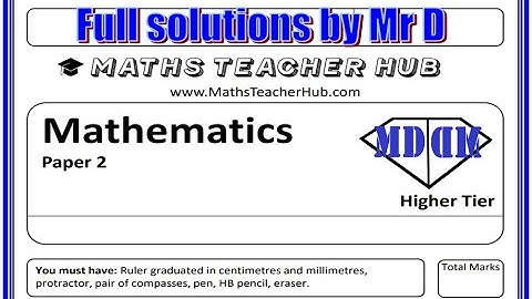 GCSE Maths Edexcel Predicted Higher paper 2  MathsTeacherHub.com- Full solutions