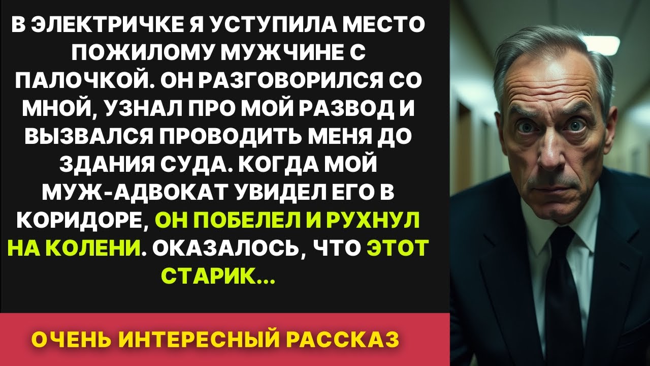 Уступила место старику в электричке по пути на развод. Муж-адвокат увидел его и РУХНУЛ НА КОЛЕНИ
