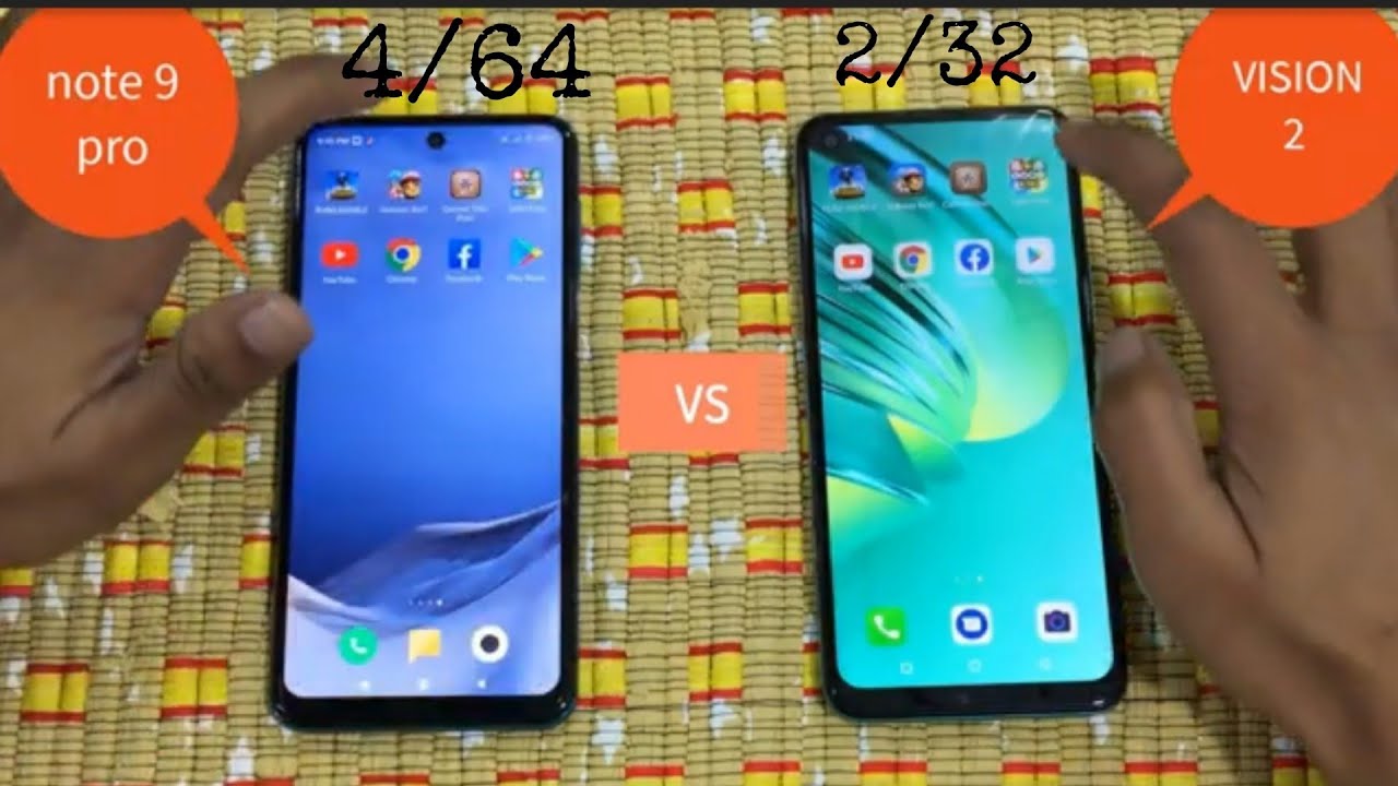 Redmi note 9 pro vs itel vision 2 speed Test, PUBG MOBILE GAME TEST,