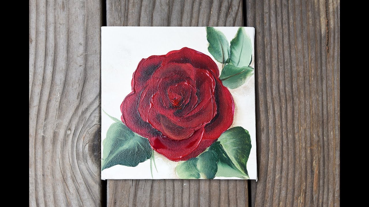 Easy Acrylic Paint Red Rose - Painting A Day 2 - Youtube Painting The Roses Red Rose Painting Red Roses