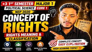Concept of Rights | Meaning and Classification | Plus 3 1st Semester Political Science Core 1 | NEP