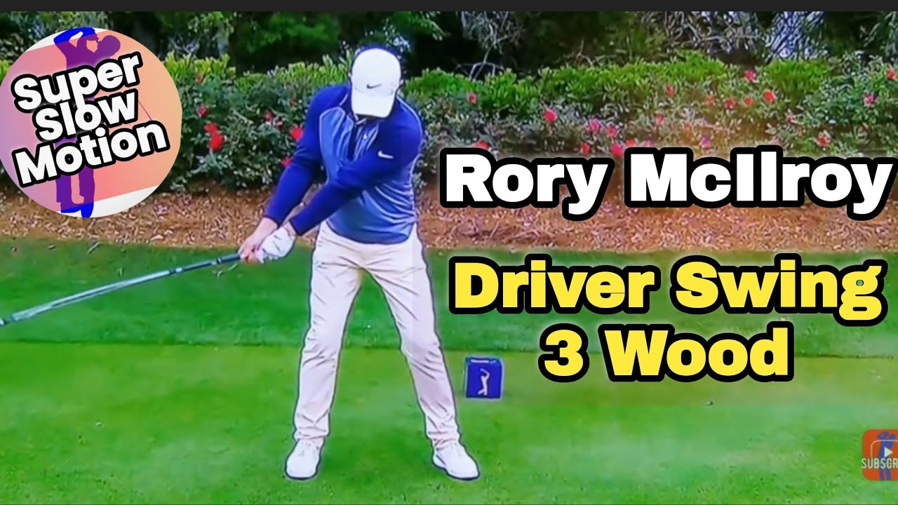 Rory McIlroy Drive Swing (3 wood) in Super Slow Motion, face on