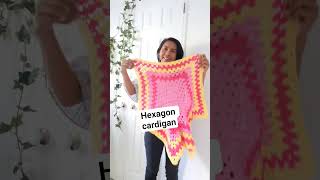 hexagon cardigan full tutorial on my channel. #crochetprojects