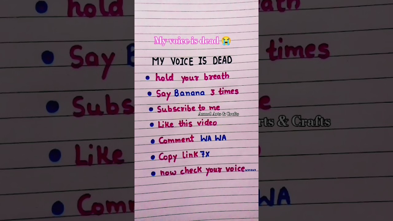 My voice is dead 😭