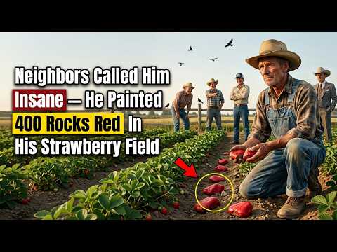 Neighbors Called Him Insane — He Painted 400 Rocks Red In His Strawberry Field