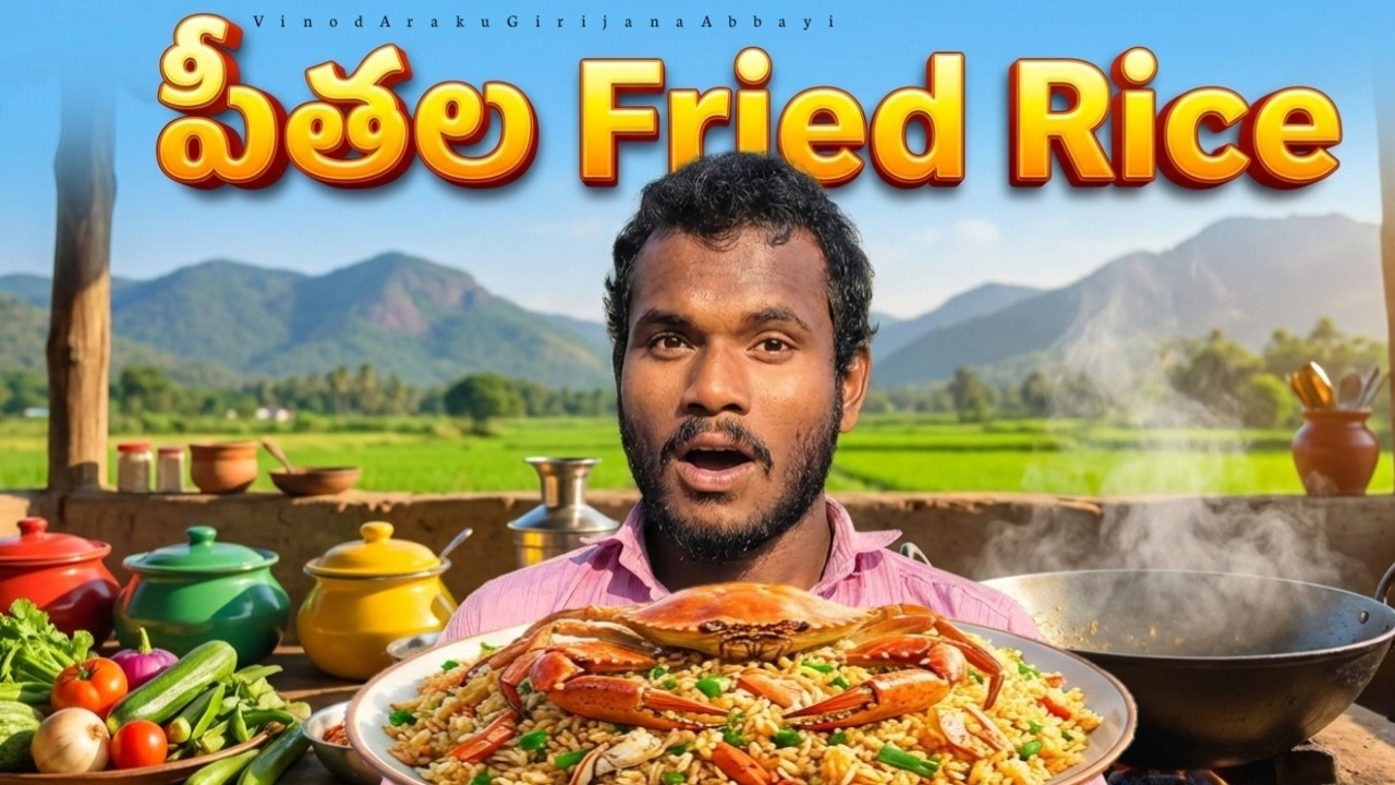 😋పీతల ఫ్రైడ్ రైస్ 🦀 Crabs Fried Rice || Vinod || VinodArakuGirijanaAbbayi ||  Easy Fried Rice ||Crab
