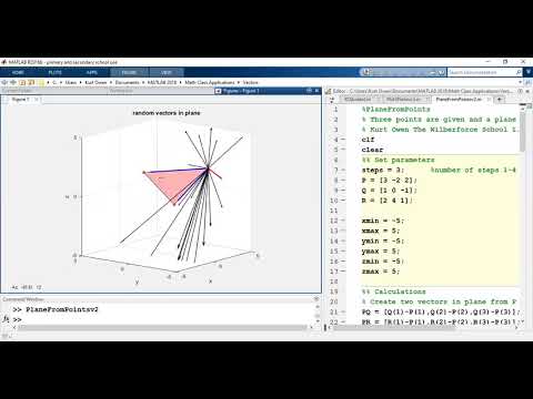 Visualizing Plane from 3 points in MATLAB