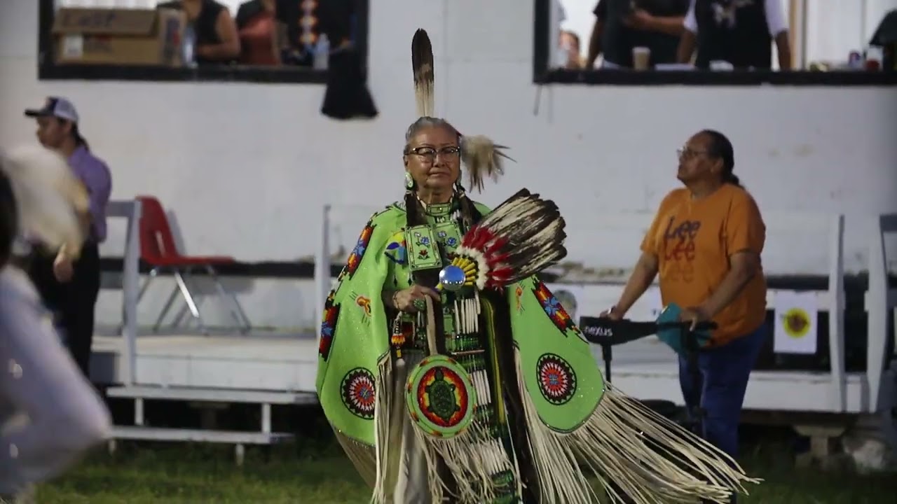 MVI 3937 GGFN Powwow 2023, Women's Golden Age-Matriarchs', JAZZ song by Northern Cree, CRANK IT UP!!