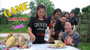 cuam kaus poom noj qaib vom throw the bottle to eat chicken โยนขวดน้ำให้ได้กินไก่ต้ม