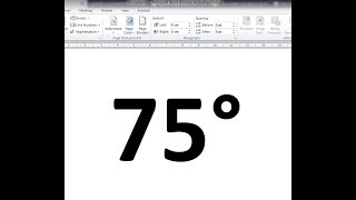 How to insert degree symbol in MS Word