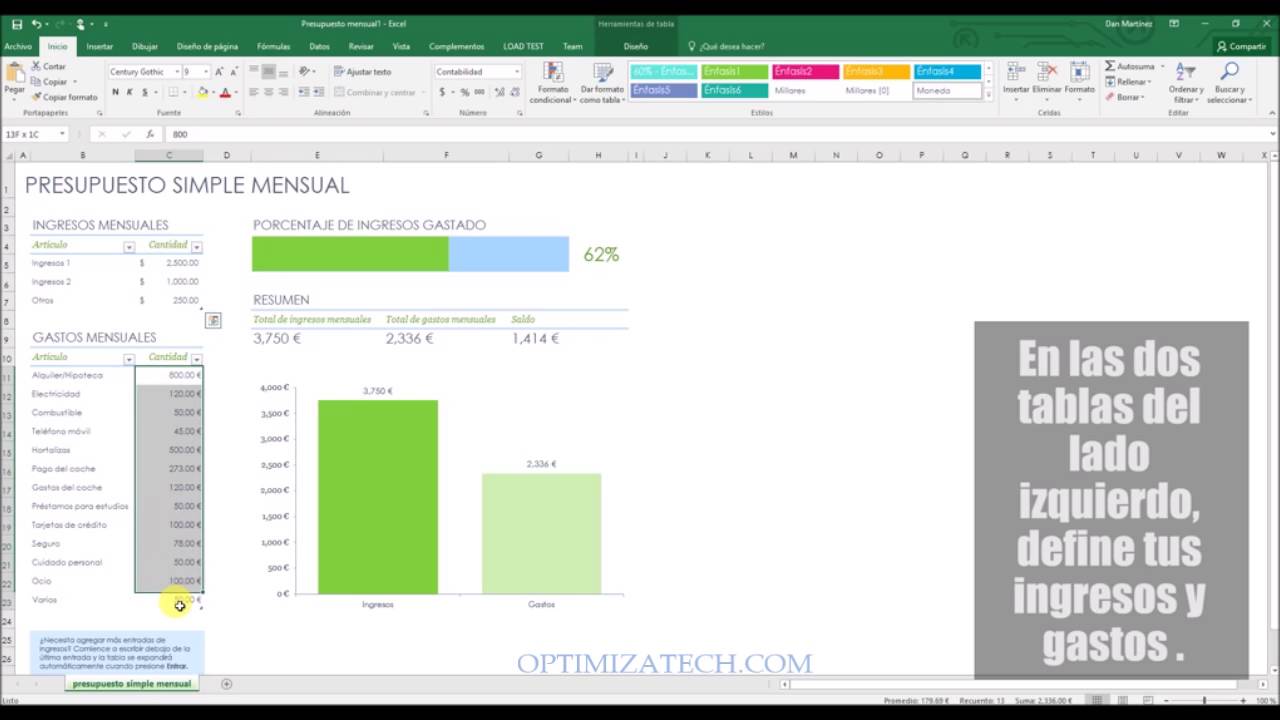cmo crear un presupuesto mensual en excel