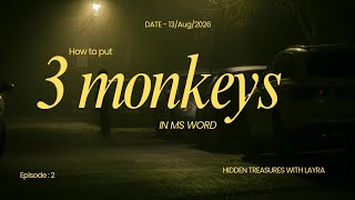 How to Insert 3 Monkeys Emoji in MS Word | Hidden MS Word Tricks #shorts #msword