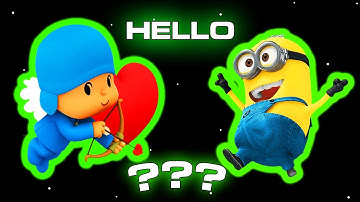 Pocoyo and Minion Hello Sound Variations in 34 Seconds