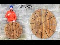 Large wooden clock 1 meter in diameter