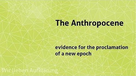 The Anthropocene – evidence for the proclamation of a new epoch