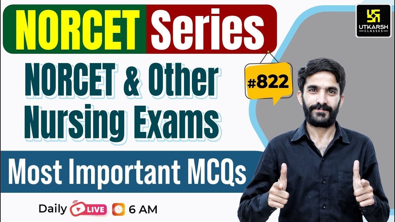 MSN, PEDIA, PHARMA | NORCET Series #822 | All Nursing Exams Special Class By Raju Sir