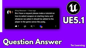 UE5.1 Request 🎉🔥How to make select weapon system on manu Unreal Engine Free Question Answer #UE5.1