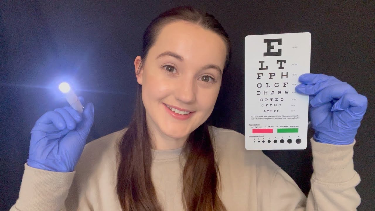 asmr eye examination / optic cranial nerve exam YouTube