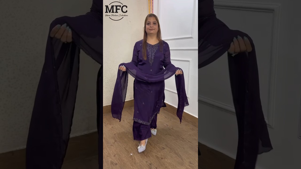 MFC 3412 Chinnon Kurti with Shantoon Silk Pant and Chinnon Dupatta Only @ ₹2950 