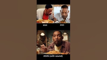 The difference between AI videos of Will Smith eating spaghetti. 2023 vs 2024 vs 2025