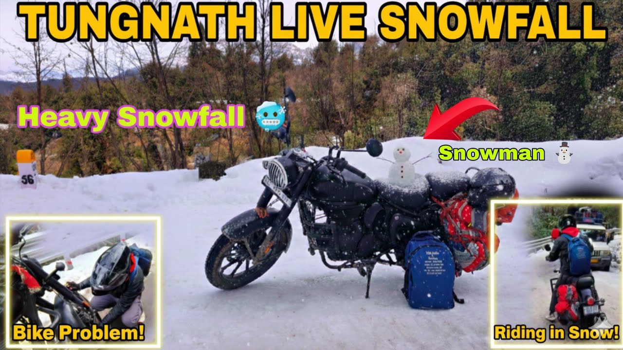 Tungnath Live Snowfall 2026 Extreme Bike Ride & Big Problem! ❄️🏍️ | Chopta se Tungnath  Barf Hi Barf