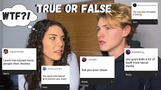 Couple TRUE or FALSE: he CHEATED?!, we BROKE UP?!, finally ENGAGED?! | Andrea & Lewis