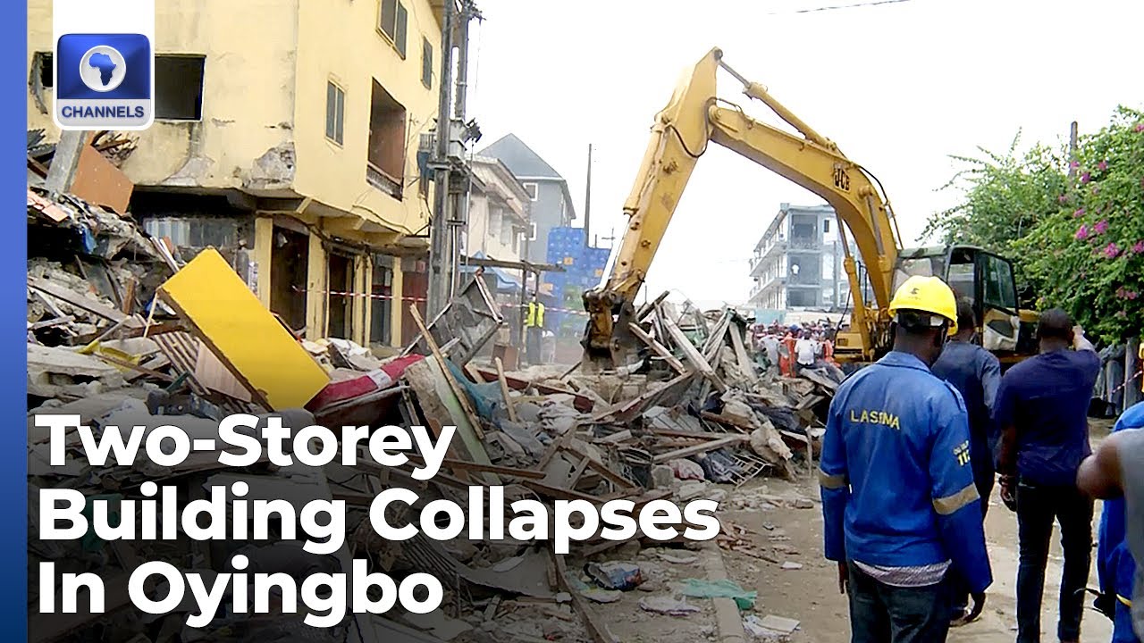 В Ойингбо, Лагос, обрушилось двухэтажное здание