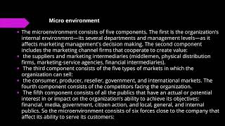 The Company’s Microenvironment