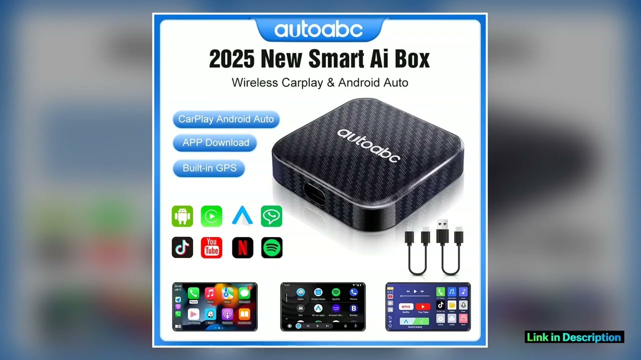 Wireless CarPlay Android Auto AI Box Adapter Builtin Play Store Netflix YouTube Smart Toyota For