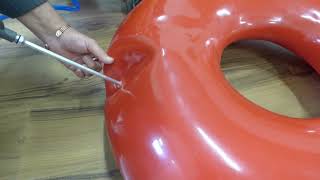 Inflation Of A Rotomolded Tube With A Long Nozzle Device
