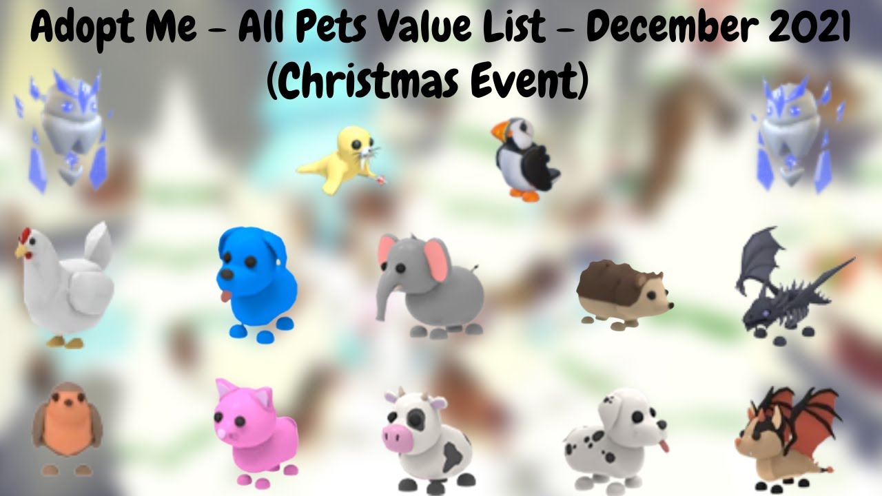 Adopt Me - All Pets Value List - December 2021 