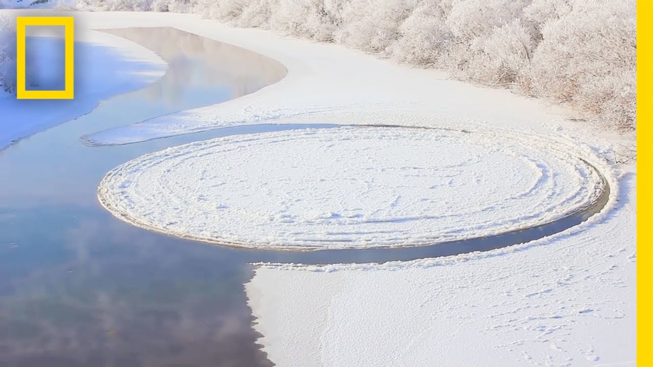 See a Giant, Spinning Ice Disk Form on River