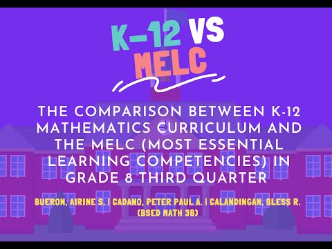 K To 12 Mathematics Curriculum Vs MELC (Most Essential Learning Competencies)