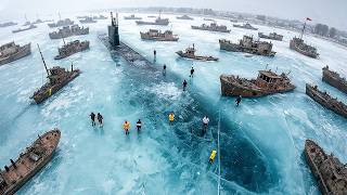 Frozen Ships Crashing Through Ice | Scary Winter Storms \u0026 Giant Waves