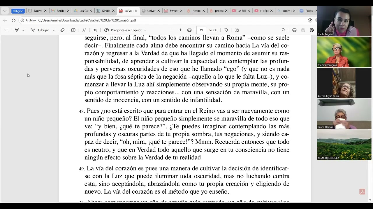 La Vía del Corazón. Lección 1 Parte 4  Melly Angulo/ Martita Milagros