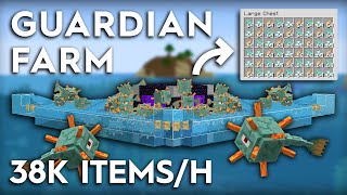 Minecraft Guardian Farm - Easy No Drain - 38,000 Items Per Hour - 1.16/1.15