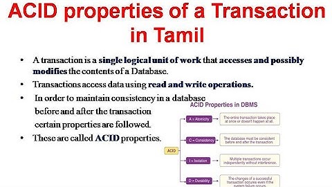 ACID Properties of a Transaction in Tamil
