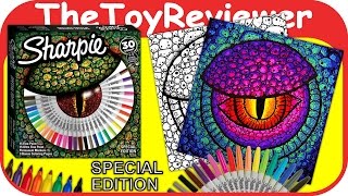 Sharpie 30 Permanent Markers Special Edition 3 Coloring Pages Unboxing Toy Review by TheToyReviewer