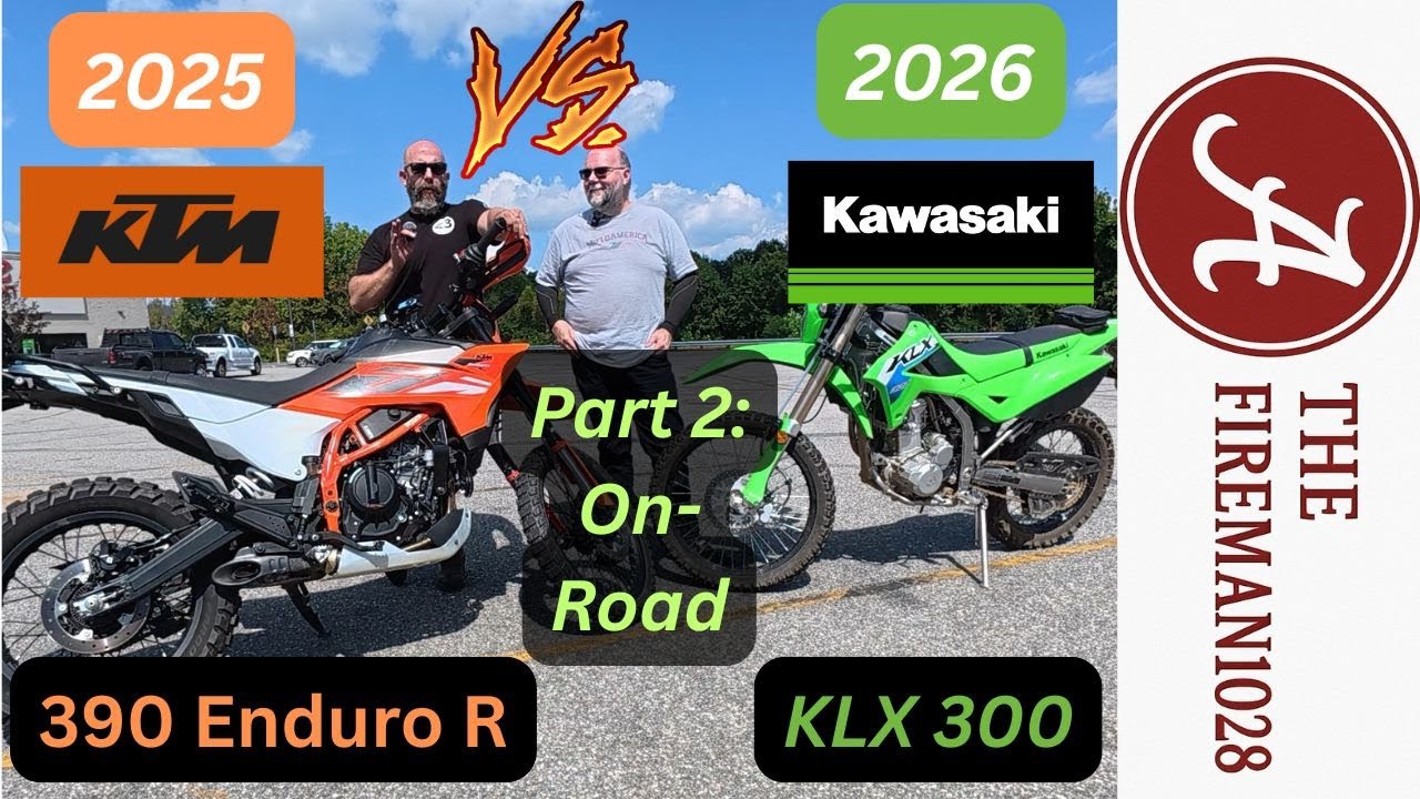 2025 KTM 390 Enduro R vs 2026 Kawasaki KLX 300: Part 2: On Road Test