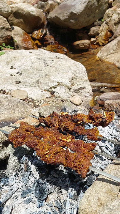 Delicious Tikka in Recipe Outd outdoor cooking in Natures with stunning Rivers.#Amsr#Cooking🏔❤Follow