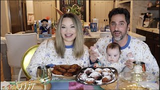 Baby's First Hanukkah!  Making Homemade Jelly Donuts and Latkes