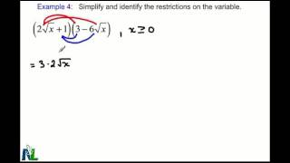 Multiplying Radicals with Variables FOIL and Restrictions
