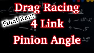 Pinion Angle Simplified for Drag Racing! Working Angle is not Pinion Angle