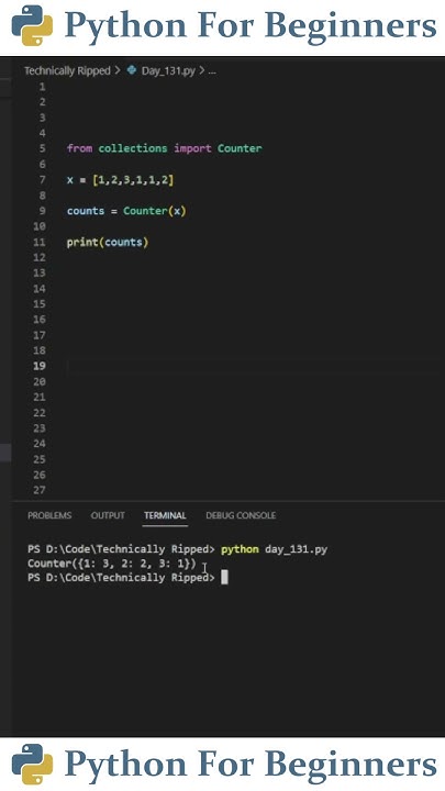 Using Counter() In Python | Python Tutorial - YouTube